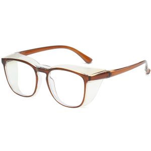 Stylish Anti-Fog Lab Goggles - Transparent- Brown