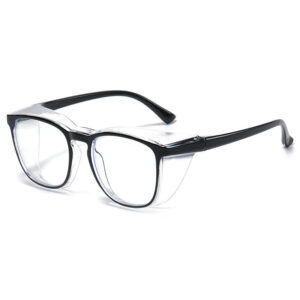 Stylish Anti-Fog Lab Goggles - Transparent-Black