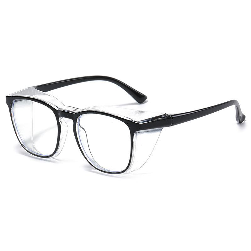 Stylish Anti-Fog Lab Goggles - Transparent-Black